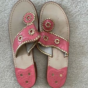 Jack Rogers - Pink and Gold, size 8